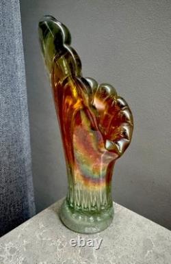 Vintage Soviet Tiny Mid-Century Art Glass Vase Desk Space Age Decor SPLASH Vase