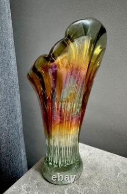 Vintage Soviet Tiny Mid-Century Art Glass Vase Desk Space Age Decor SPLASH Vase