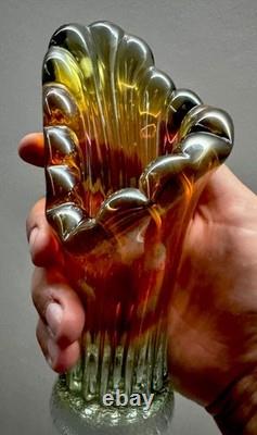 Vintage Soviet Tiny Mid-Century Art Glass Vase Desk Space Age Decor SPLASH Vase