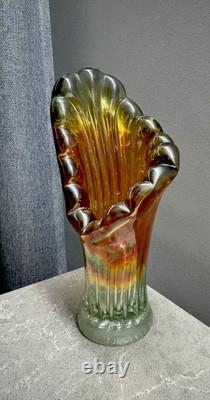 Vintage Soviet Tiny Mid-Century Art Glass Vase Desk Space Age Decor SPLASH Vase