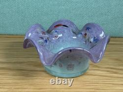 Vintage Strathearn Art Glass Vase Green/Lilac Leaping Salmon & Matching Dish