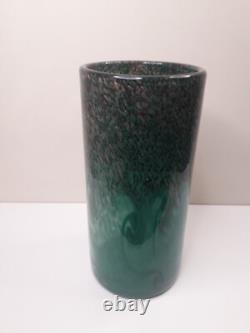 Vintage Strathearn Glass Vase 1960s Copper Inclusions Leaping Salmon Mark Pontil