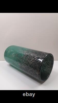 Vintage Strathearn Glass Vase 1960s Copper Inclusions Leaping Salmon Mark Pontil