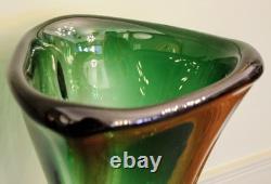 Vintage Style Graduated Green Glass Vase