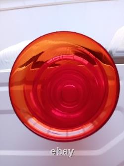 Vintage Tamara Aladin Red Art Glass Vase 7.5 inch tall approx 1960s Good Condit