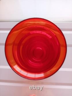 Vintage Tamara Aladin Red Art Glass Vase 7.5 inch tall approx 1960s Good Condit