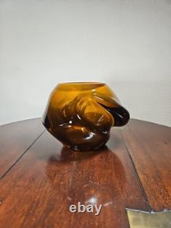 Vintage Tarbeklaas Eino Mäelt 1970's Rock Series Art Glass Vase