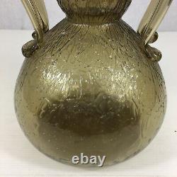 Vintage Unusual Two Handled Lurtz Style Glass Vase 34cm High