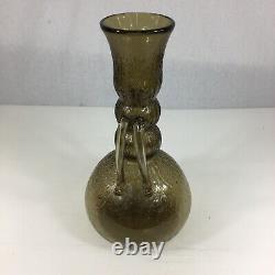 Vintage Unusual Two Handled Lurtz Style Glass Vase 34cm High