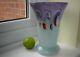 Vintage Vasart Strathearn Art Glass Vase Crieff Scotland Purple Lilac Pale Blue