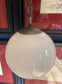 Vintage Very Large 30cm Opaline Glass Globe Lights Monks Cap Gallery 5 Available