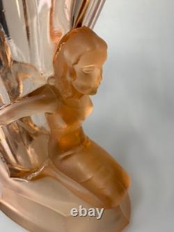 Vintage Walther & Sohne 1930's Art Deco Pink Glass Vase