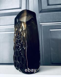 Vintage Whitefriars 9667 Baxter Cinnamon Textured Glass Basket Weave Vase DAMAGE