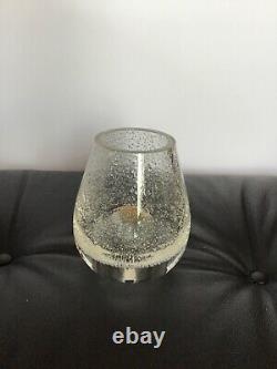 Vintage hand blown art glass vase with bullicante the vase has large bubble