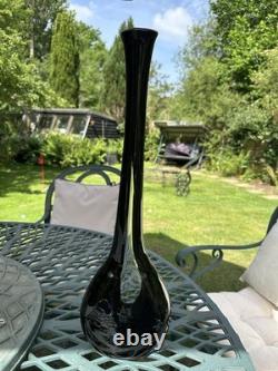 Vintage long-neck glass bud vase, Possibly Arthur Percy for Gullaskruf (Sweden)