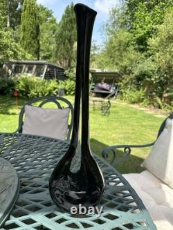 Vintage long-neck glass bud vase, Possibly Arthur Percy for Gullaskruf (Sweden)
