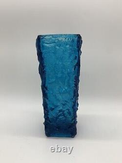 Vintage midcentury blue art glass vase Vladislav urban Czech 1960s