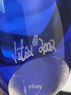 Vitrix 2002 Signed Hot Glass Studios Rare Cobalt Blue Heechee Vase