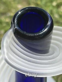 Vitrix 2002 Signed Hot Glass Studios Rare Cobalt Blue Heechee Vase