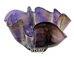 Vitrix Hot Glass Studio Art Glass Vase Purple Green Blue Organic Abstract LOOK