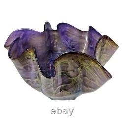 Vitrix Hot Glass Studio Art Glass Vase Purple Green Blue Organic Abstract LOOK