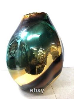 Viz Glass Studios Vase Genuine Hand Blown Art Glass Height 14 1/4 NEW