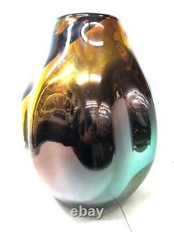 Viz Glass Studios Vase Genuine Hand Blown Art Glass Height 14 1/4 NEW