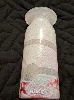 Vtg Art Lead Crystal Glass GRANNA VASE Sweden Scandinavian Modernist Handmade