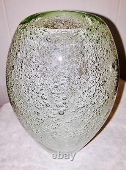 Vtg Mid Century Kaj Franck Style Nuutajärvi Soap Bubbles Art Glass Vase 7 1950s