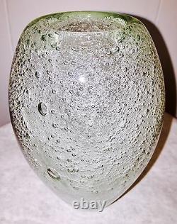 Vtg Mid Century Kaj Franck Style Nuutajärvi Soap Bubbles Art Glass Vase 7 1950s