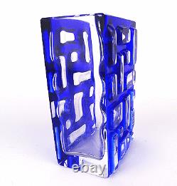 WMF Glas 60er Vase, Block, Kubus, Cube, Textured Design Art Glass 1960 modernist vtg