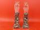 Wmf One Pair Art Nouveau Metal Vases & Glass Inset. Silver-plated