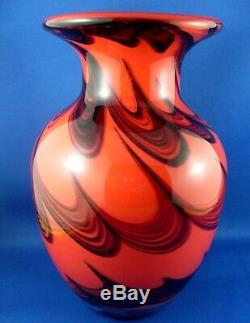 WOW Very Rare Vintage DOLPHIN GLASS Japan HEAVY THICK CRYSTAL ART GLASS Vase VG