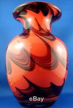 WOW Very Rare Vintage DOLPHIN GLASS Japan HEAVY THICK CRYSTAL ART GLASS Vase VG