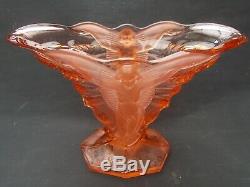 Walther & Sohne Peach Schmetterling Glass Vase Art Deco Lady Butterfly Vase 30's
