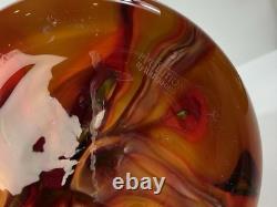 Waterford Evolution 24 Art Glass Vase Red Amber Swirl Tall Modern Decor Crystal