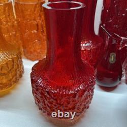 Whitefrairs Ruby Red Mallet 9818 Glass Vase