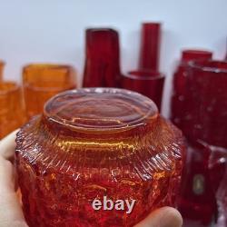 Whitefrairs Ruby Red Mallet 9818 Glass Vase
