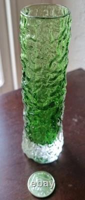 Whitefriars Geoffrey Baxter Green Bark Small Glass Finger Vase