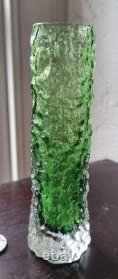 Whitefriars Geoffrey Baxter Green Bark Small Glass Finger Vase