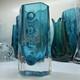 Whitefriars Glass Kingfisher Blue Traffic Light Vase 9760