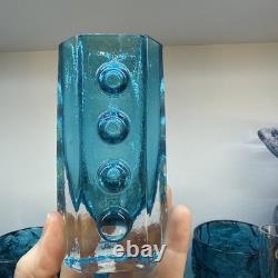 Whitefriars Glass Kingfisher Blue Traffic Light Vase 9760