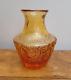 Whitefriars Glass Pot Bellied Vase Textured Golden Amber C1960s Geoffrey Baxter