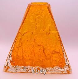 Whitefriars Patt. No 9674 Textured Pyramid Vase in Tangerine G. Baxter