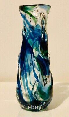 Whitefriars Patt. No 9845 Large Marine Streaky Knobbly Glass Vase G. Baxter