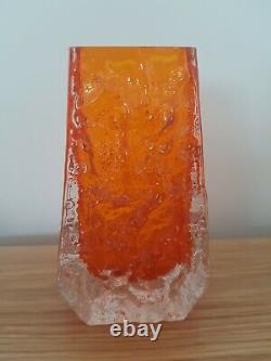 Whitefriars Tangerine Textured Coffin Vase 13cm High