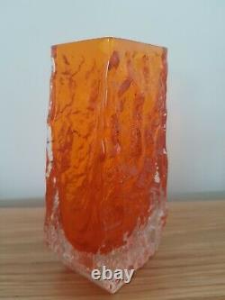 Whitefriars Tangerine Textured Coffin Vase 13cm High