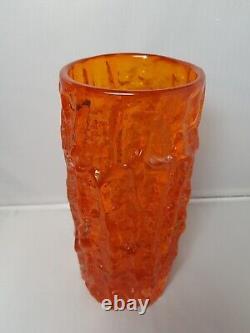 Whitefriars Tangerine Vase 9 Inch Lovely Condition 9691