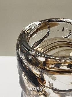 Whitefriars Vintage Knobbly Glass Vase Streaky Brown 1964 W Wilson H Dyer VGC