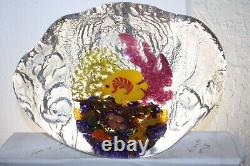 X LARGE 12'' CHRIS HEILMAN Colorful CORAL REEF Art Glass SCULPTURE 15 LBS